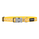 Red Dingo Dog Collar Gingham Yellow Large 25mm x 41-63cm-dog-The Pet Centre