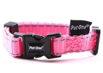 Pet One Collar Adjustable Reflective 15mm 30-45cm Pink-dog-The Pet Centre