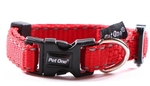 Pet One Collar Adjustble Reflective 15mm 24-37cm Red-dog-The Pet Centre