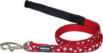Red Dingo Dog Lead Spots White on Red Medium 20mm x 1.2m-dog-The Pet Centre