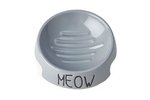 Meow Inverted Bowl - Grey 13cm-cat-The Pet Centre