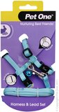 Pet One Small Animal Harness and Lead - Aqua-small-pet-The Pet Centre