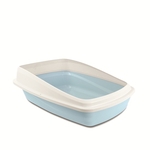 Cat Love Rimmed Litter Tray Large Blue / Grey-cat-The Pet Centre