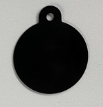 Personalised IMARC Circle Tag Small Black-dog-The Pet Centre