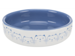Cat Dish for Short-Nosed Breeds - Blue&White 15cm-bowls-The Pet Centre