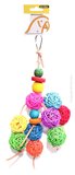 Avi One Leather Rope Toy Wood Ball 30cm-bird-The Pet Centre