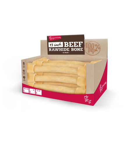 Yours Droolly Beef Rawhide Bone 13 inch