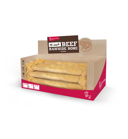 Yours Droolly Beef Rawhide Bone 18 inch