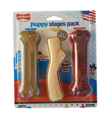 Nylabone Puppy Stages Triple Pack Wolf