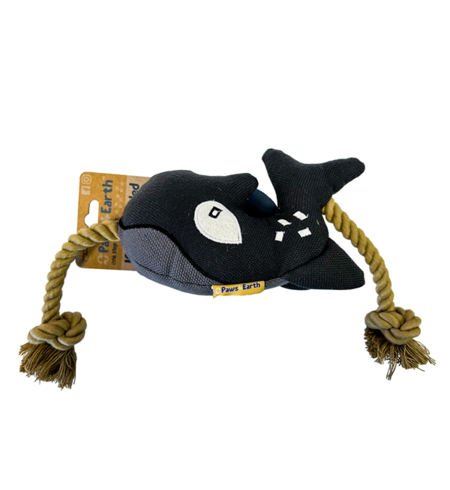 Paws 4 Earth Dog Toy Stuffed Killer Whale Rope