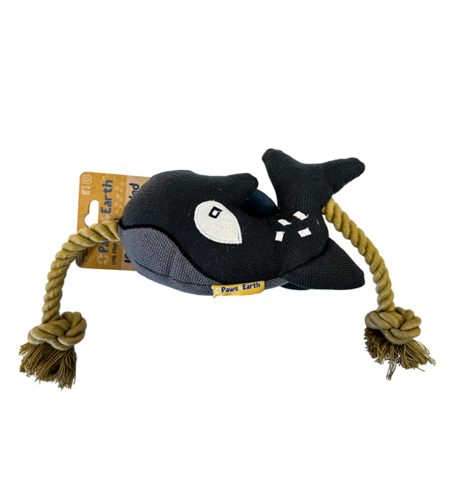 Paws 4 Earth Dog Toy Stuffed Killer Whale Rope