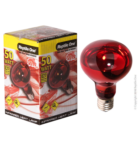 Reptile One Heat Lamp Infrared Medi Lamp 50W E27 Screw Fitting