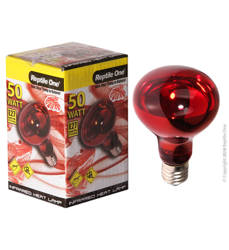 Reptile One Heat Lamp Infrared Medi Lamp 50W E27 Screw Fitting