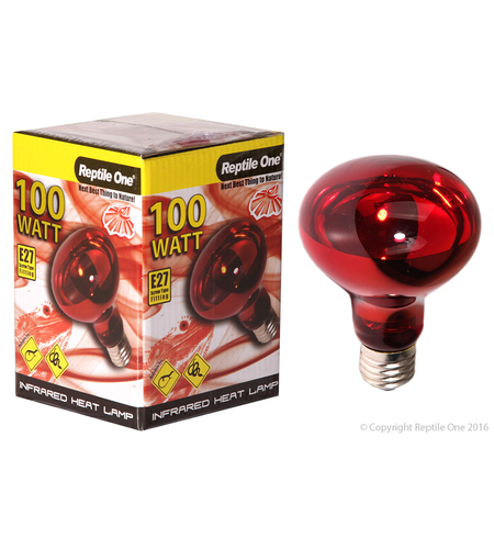 Reptile One Heat Lamp Infrared Medi Lamp 100W E27 Screw Fitting