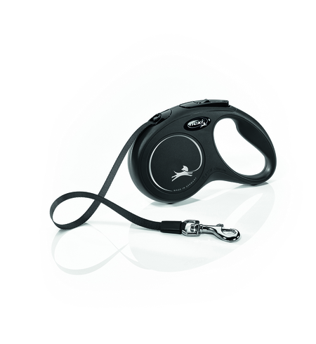 Flexi New Classic Tape 5m Black (S) Retractable Leash