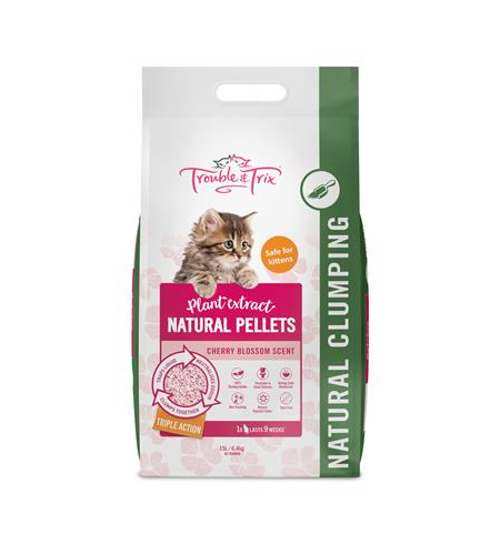 Trouble & Trix Natural Cat Litter 15lt - Cherry Blossom