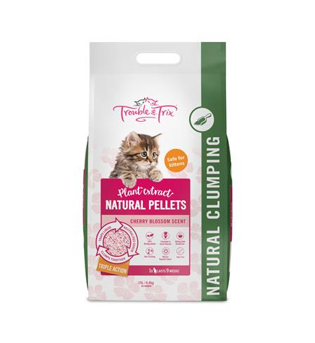 Trouble & Trix Natural Cat Litter 15lt - Cherry Blossom