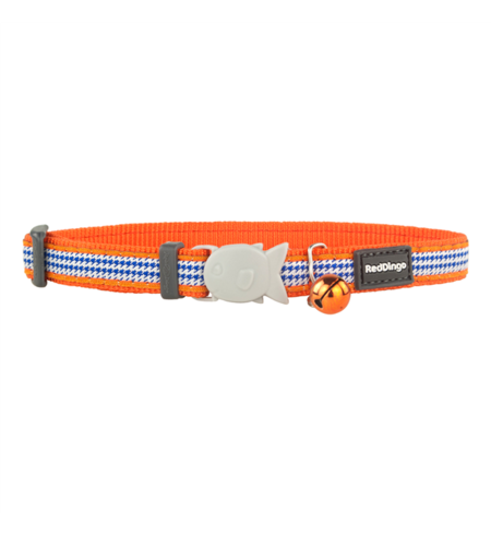 Red Dingo Cat Collar Fang It Orange 12mm x 20-32cm