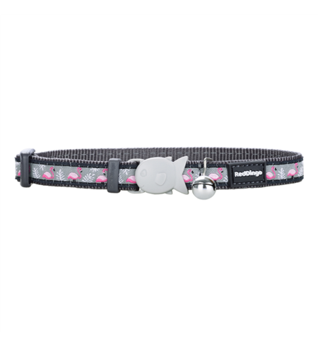 Red Dingo Cat Collar Flamingo Cool Grey 12mm x 20-32cm