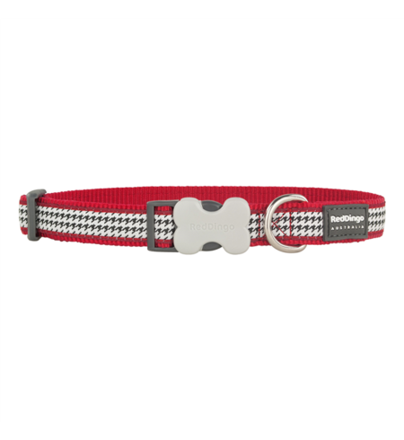 Red Dingo Dog Collar Fang It Red Medium 20mm x 31-47cm