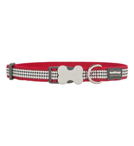 Red Dingo Dog Collar Fang It Red Medium 20mm x 31-47cm