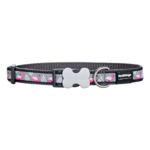 Red Dingo Dog Collar Flamingo Cool Grey Medium 20mm x 31-47cm-dog-The Pet Centre