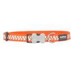 Red Dingo Dog Collar Reflective Ziggy Orange Small 12mm x 20-32cm-dog-The Pet Centre