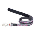 Red Dingo Dog Lead Flamingo Cool Grey Medium 20mm x 1.2m-dog-The Pet Centre