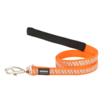 Red Dingo Dog Lead Reflective Ziggy Orange Medium 20mm x 1.2m-dog-The Pet Centre