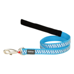 Red Dingo Dog Lead Reflective Ziggy Turquoise Medium 20mm x 1.2m-dog-The Pet Centre