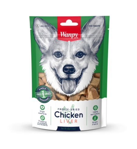Wanpy Freeze Dried Chicken Liver Dog Treat 40g