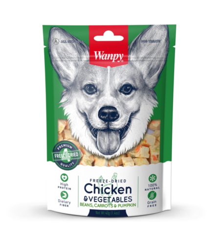 Wanpy Freeze Dried Chicken & Vegetables Dog Treat 40g