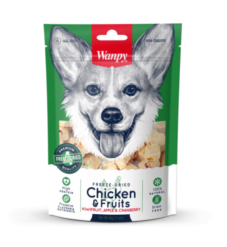 Wanpy Freeze Dried Chicken & Fruits Dog Treat 40g