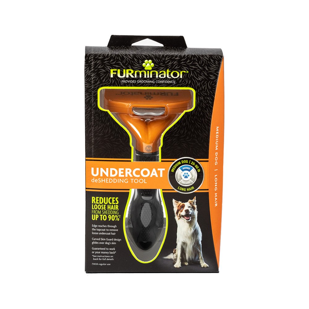 FURminator Medium Dog Undercoat deShedding Tool, Long Hair, Reduces Loose  Hair from Shedding