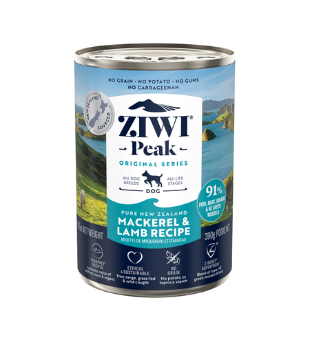 Ziwi Peak New Zealand Mackerel & Lamb Dog Food Can 390g