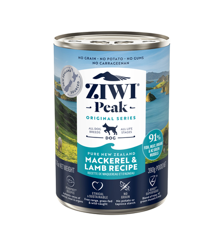 Ziwi Peak New Zealand Mackerel & Lamb Dog Food Can 390g