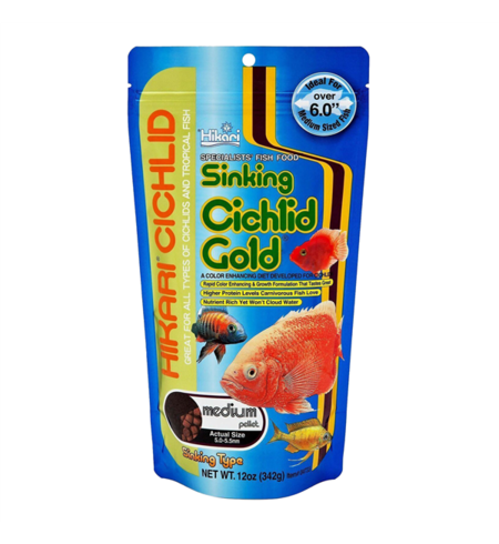 Hikari Cichlid Gold Medium Pellet Sinking 342g