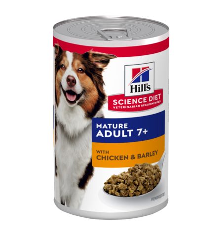 Hill's Science Diet Mature Adult 7+ with Chicken & Barley Canned Dog Food 370g
