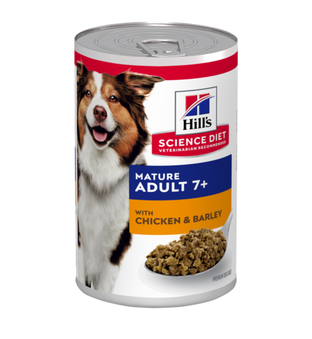 Hill's Science Diet Mature Adult 7+ with Chicken & Barley Canned Dog Food 370g