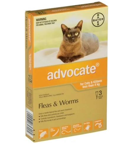 Advocate Small Cat- Kitten less than 4kg 3pk