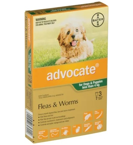 Advocate Small Dog-Puppy up to 4kg 3pk
