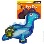 Pet One Adventure Squeaky Dinosaur Blue 29cm-dog-The Pet Centre