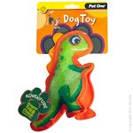 Pet One Adventure Squeaky Dinosaur Green 24cm-dog-The Pet Centre