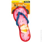 Pet One Interactive Squeaky Flamingo Thong With Rope 28cm-dog-The Pet Centre