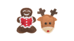 Christmas Felt Elk and Gingerbread Cat Toy - 8cm-cat-The Pet Centre
