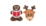Christmas Felt Elk and Gingerbread Cat Toy - 8cm