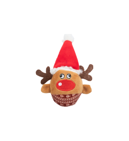 Christmas Reindeer Rattle Ball Cat Toy - 6x12cm