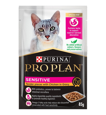 Pro Plan Adult Cat Sensitive Chicken in Gravy Pouch 85g