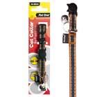 Pet One Cat collar nylon 18-28cm 10mm reflective Brown-cat-The Pet Centre