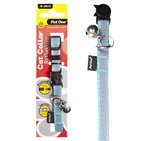 Pet One Cat collar nylon 18-28cm 10mm reflective Aqua-cat-The Pet Centre